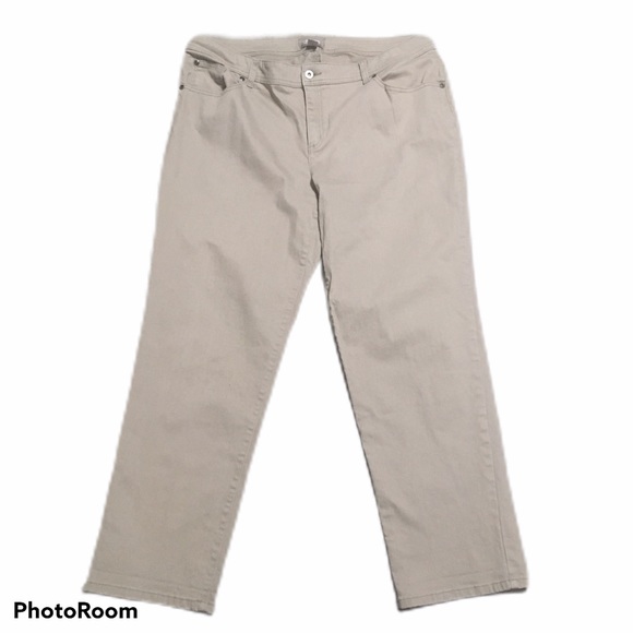 Chico's Denim - Chico’s tan skinny ankle cropped jeans. Size 16